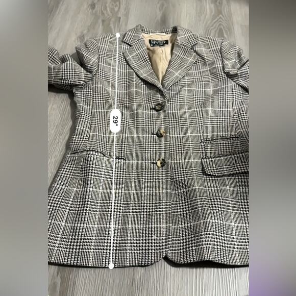 Escada Sport Plaid Blazer Jacket Women's Size 40 Gray Checkered Career - Picture 9 of 9